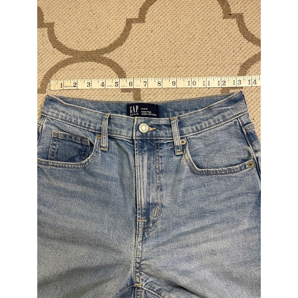 GAP denim High Rise Wide Leg Crop Light Wash Blue Jeans, size 4 - Picture 8 of 11